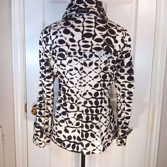 Dalia Jacket Blazer Dress Coat Black White Pattern Women's Size 10P NWOT - Picture 14 of 16